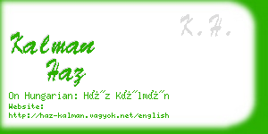 kalman haz business card